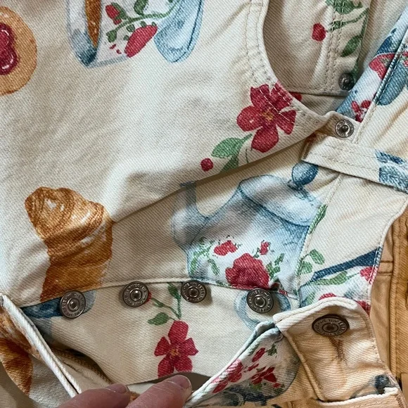 We The Free Eden Printed Wide Leg Slouchy Flare Jeans Size 28 NWT - Picture 10 of 14